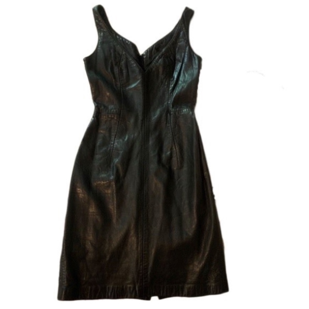 Michael Hoban VINTAGE Black Leather dress